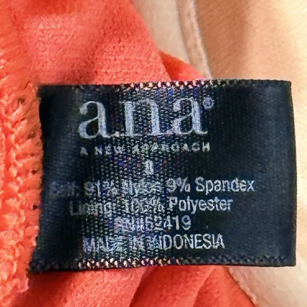 A.N.A. Shirred Side One Piece Swimsuit |  Size 8 | Color Coral